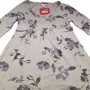 Isabel Maternity Long Sleeve Shirt Waffle Knit Floral Maternity Clothes Size XS